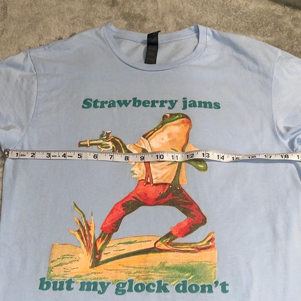 Strawberry Jams but my Glock don't Med Light Blue Graphic Tee - Picture 2 of 5